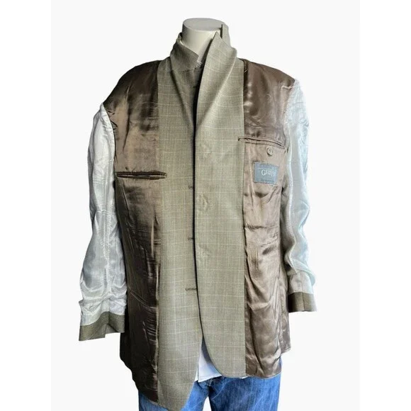 Ermenegildo Zegna x Gritti Men's 40S Blazer Windowpane Single Breasted 3 Button